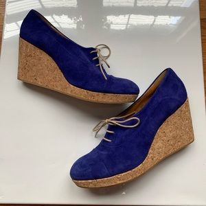 Rare! Coclico suede and cork wedge platform shoes